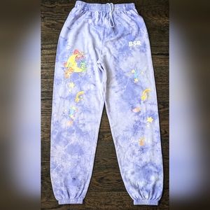 New Care Bears Purple Tie Dye BSR Sweatpants Small